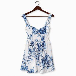 ZARA Blue & White Floral Dress | Sold Out | Dolce & Gabbana–Inspired